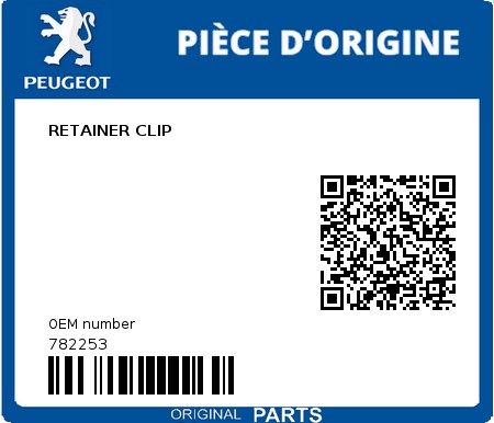 Product image: Peugeot - 782253 - RETAINER CLIP  0