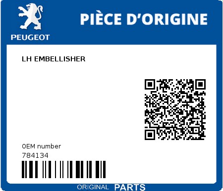 Product image: Peugeot - 784134 - LH EMBELLISHER  0