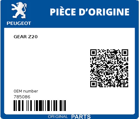 Product image: Peugeot - 785086 - GEAR Z20  0