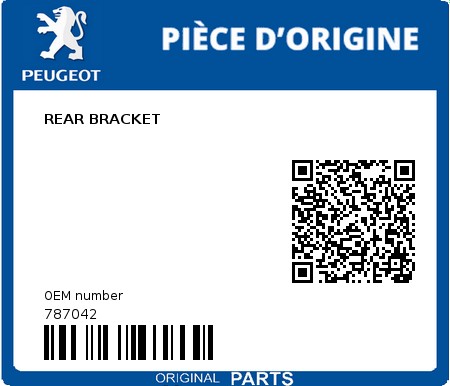 Product image: Peugeot - 787042 - REAR BRACKET  0