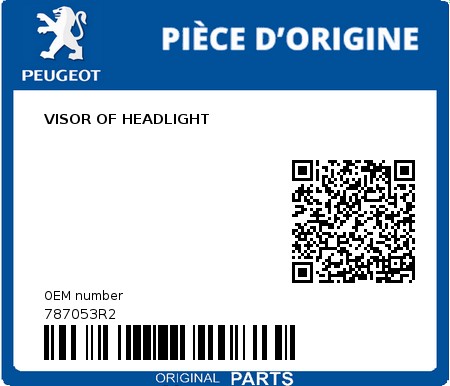 Product image: Peugeot - 787053R2 - VISOR OF HEADLIGHT  0