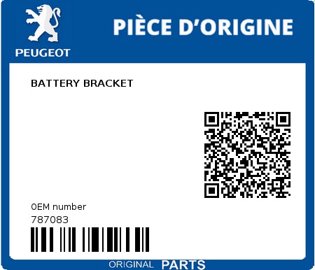 Product image: Peugeot - 787083 - BATTERY BRACKET  0