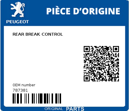 Product image: Peugeot - 787381 - REAR BREAK CONTROL  0