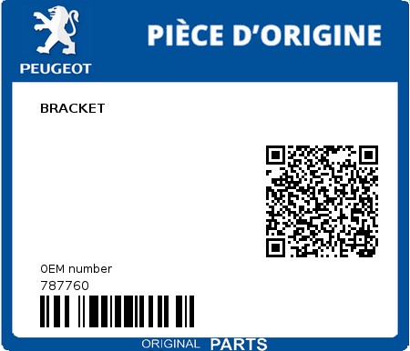 Product image: Peugeot - 787760 - BRACKET  0