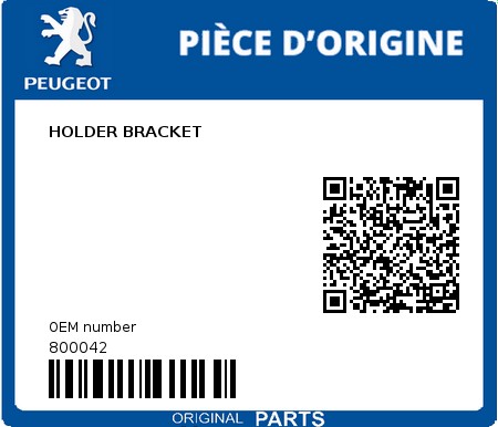 Product image: Peugeot - 800042 - HOLDER BRACKET  0