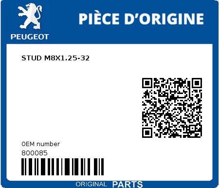 Product image: Peugeot - 800085 - STUD M8X1.25-32  0