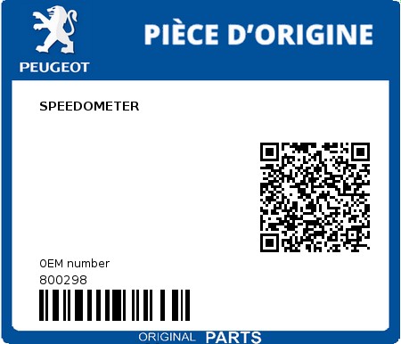 Product image: Peugeot - 800298 - SPEEDOMETER  0