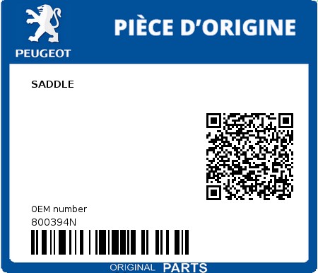 Product image: Peugeot - 800394N - SADDLE  0