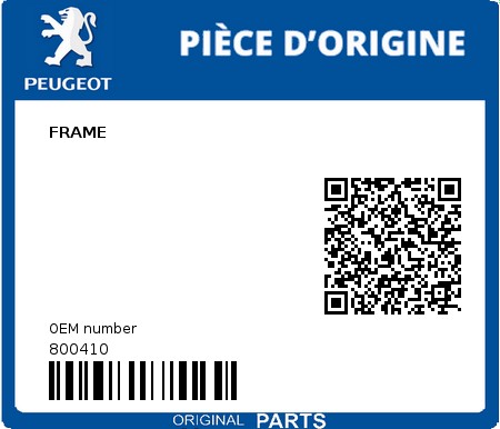 Product image: Peugeot - 800410 - FRAME  0