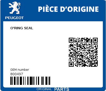 Product image: Peugeot - 800497 - O'RING SEAL  0