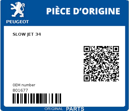 Product image: Peugeot - 801677 - SLOW JET 34  0