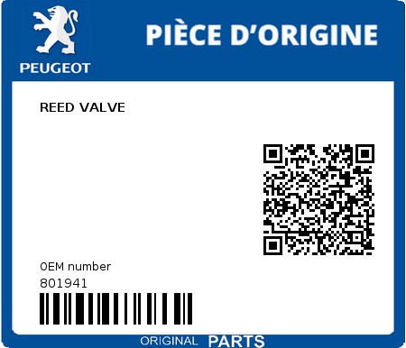 Product image: Peugeot - 801941 - REED VALVE  0