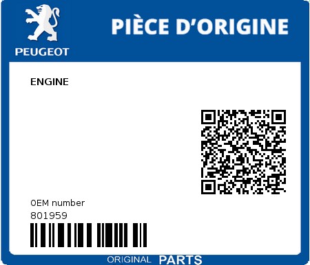 Product image: Peugeot - 801959 - ENGINE  0