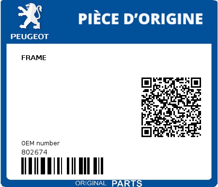 Product image: Peugeot - 802674 - FRAME  0