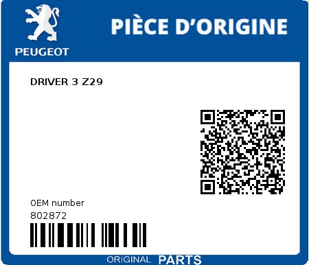 Product image: Peugeot - 802872 - DRIVER 3 Z29  0