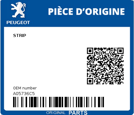Product image: Peugeot - A05736C5 - STRIP  0