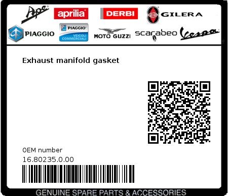 Product image: Beta - 16.80235.0.00 - Exhaust manifold gasket  0