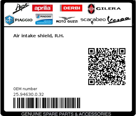 Product image: Beta - 25.94630.0.32 - Air intake shield, R.H.  0