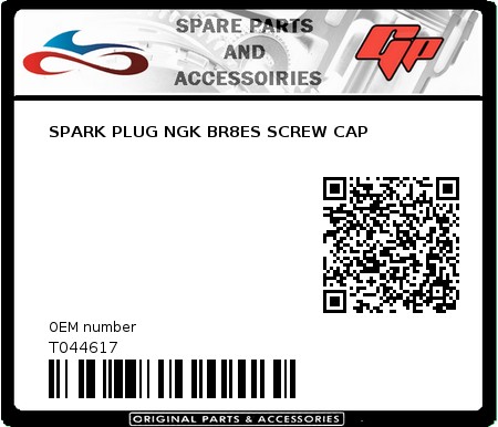 Product image: Tomos - T044617 - SPARK PLUG NGK BR8ES SCREW CAP  0
