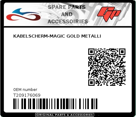 Product image: Tomos - T209176069 - KABELSCHERM-MAGIC GOLD METALLI  0