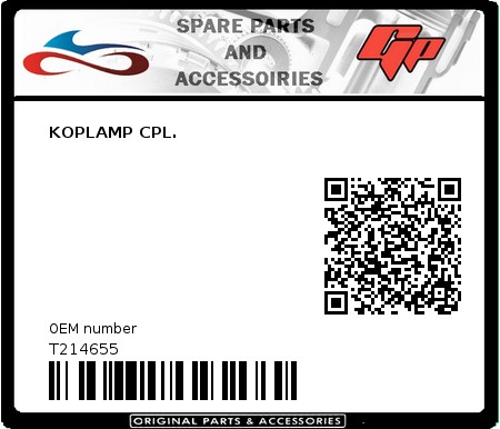 Product image: Tomos - T214655 - KOPLAMP CPL.  0