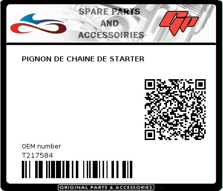 Product image: Tomos - T217584 - PIGNON DE CHAINE DE STARTER  0