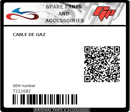 Product image: Tomos - T222682 - CABLE DE GAZ  0