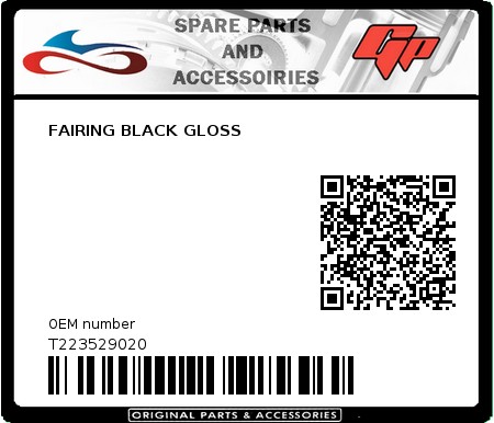 Product image: Tomos - T223529020 - FAIRING BLACK GLOSS  0