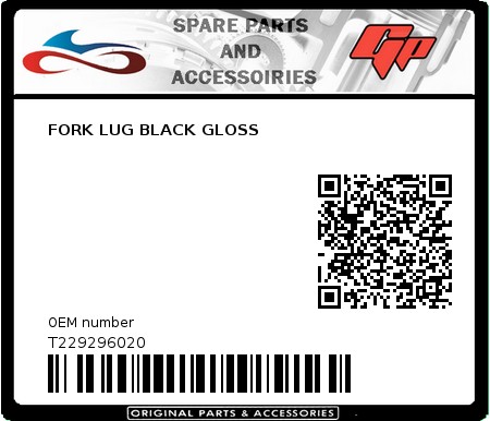 Product image: Tomos - T229296020 - FORK LUG BLACK GLOSS  0