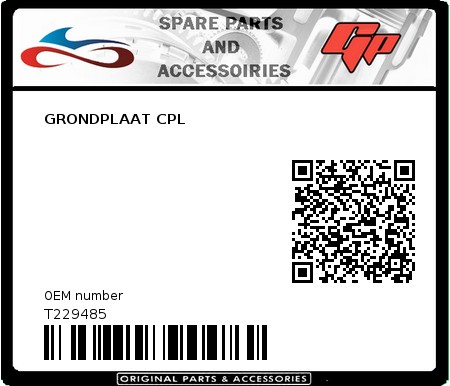 Product image: Tomos - T229485 - GRONDPLAAT CPL  0