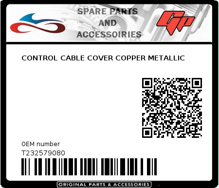 Product image: Tomos - T232579080 - CONTROL CABLE COVER COPPER METALLIC  0