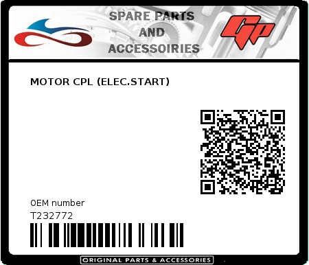 Product image: Tomos - T232772 - MOTOR CPL (ELEC.START)  0