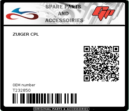 Product image: Tomos - T232850 - ZUIGER CPL  0