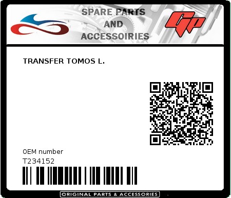 Product image: Tomos - T234152 - TRANSFER TOMOS L.  0
