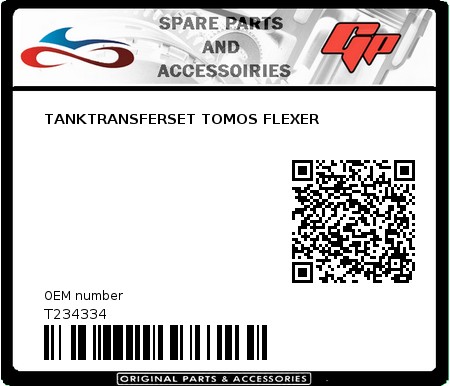 Product image: Tomos - T234334 - TANKTRANSFERSET TOMOS FLEXER  0