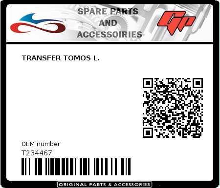 Product image: Tomos - T234467 - TRANSFER TOMOS L.  0