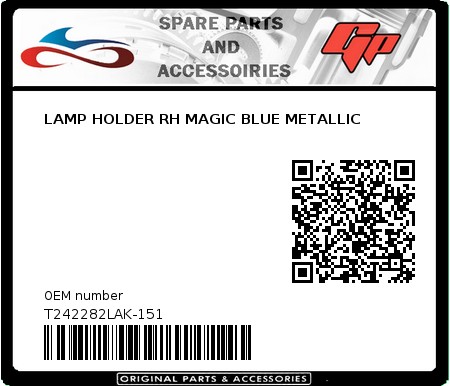 Product image: Tomos - T242282LAK-151 - LAMP HOLDER RH MAGIC BLUE METALLIC  0
