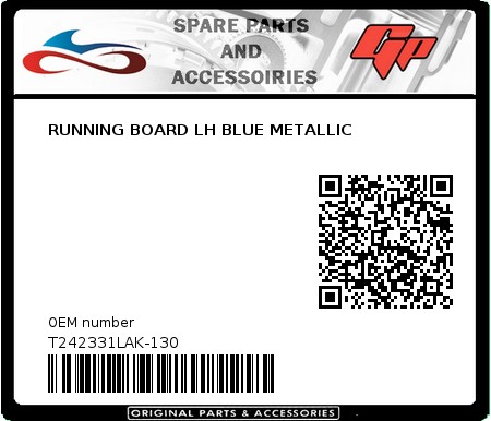 Product image: Tomos - T242331LAK-130 - RUNNING BOARD LH BLUE METALLIC  0