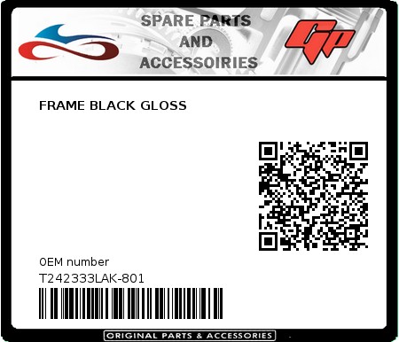 Product image: Tomos - T242333LAK-801 - FRAME BLACK GLOSS  0