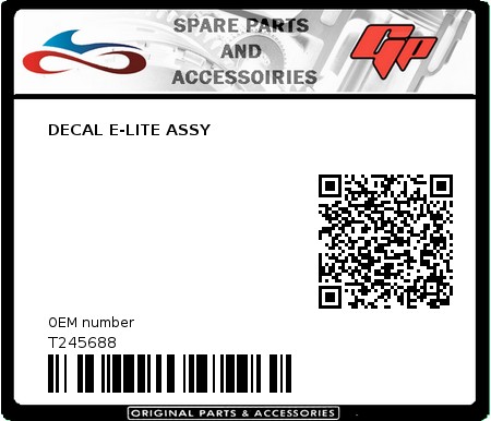 Product image: Tomos - T245688 - DECAL E-LITE ASSY  0