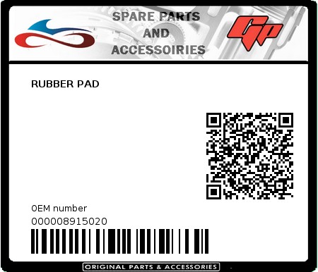 Product image: Derbi - 000008915020 - RUBBER PAD   0