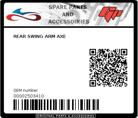 Product image: Derbi - 00002503410 - REAR SWING ARM AXE   0
