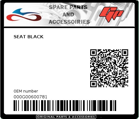 Product image: Derbi - 000G00600781 - SEAT BLACK   0