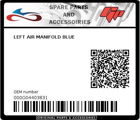 Product image: Derbi - 000G04403831 - LEFT AIR MANIFOLD BLUE   0