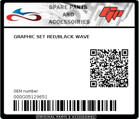 Product image: Derbi - 000G05129651 - GRAPHIC SET RED/BLACK WAVE   0