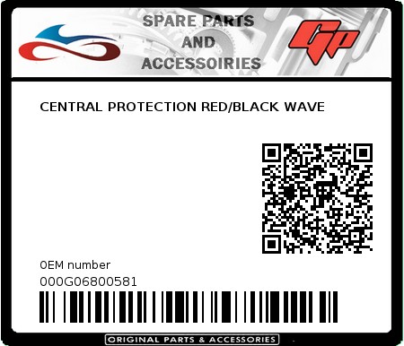 Product image: Derbi - 000G06800581 - CENTRAL PROTECTION RED/BLACK WAVE   0