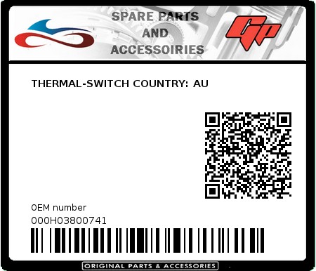 Product image: Derbi - 000H03800741 - THERMAL-SWITCH COUNTRY: AU  0