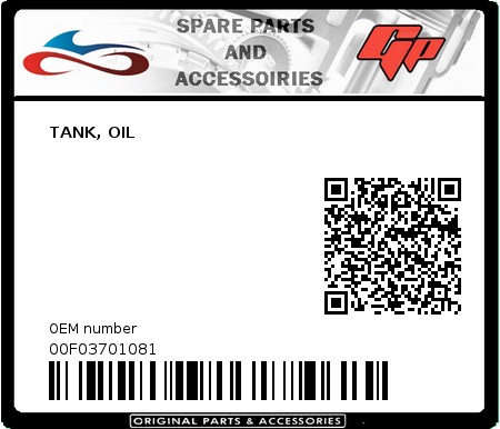 Product image: Derbi - 00F03701081 - TANK, OIL   0