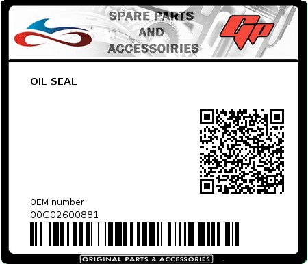 Product image: Derbi - 00G02600881 - OIL SEAL   0