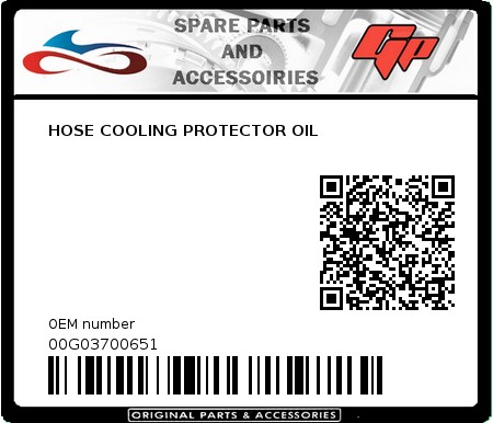 Product image: Derbi - 00G03700651 - HOSE COOLING PROTECTOR OIL  0